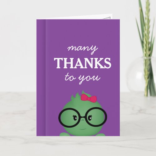 Bookworm Girl Birthday Thank You Card