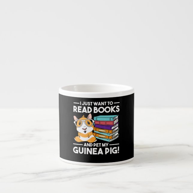 bookworm guinea pig mom reading gift guinea pig espresso cup (Front)