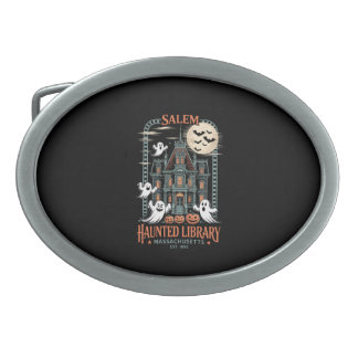 Bookworm Halloween Shirt Haunted Library Belt Buckle
