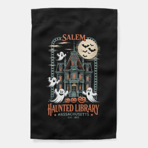 Bookworm Halloween Shirt Haunted Library Garden Flag