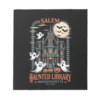 Bookworm Halloween Shirt Haunted Library Notepad
