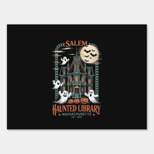 Bookworm Halloween Shirt Haunted Library Sign