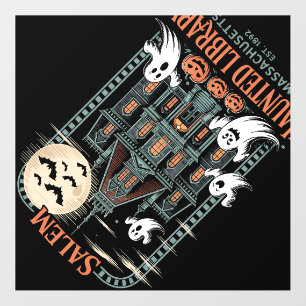 Bookworm Halloween Shirt Haunted Library Wall Decal