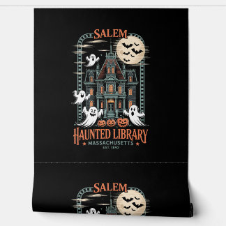 Bookworm Halloween Shirt Haunted Library Wallpaper