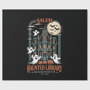 Bookworm Halloween Shirt Haunted Library Wrapping Paper