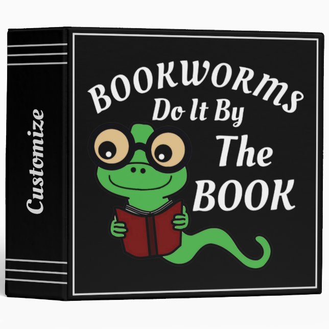 Bookworm Humor 3 Ring Binder (Front/Spine)