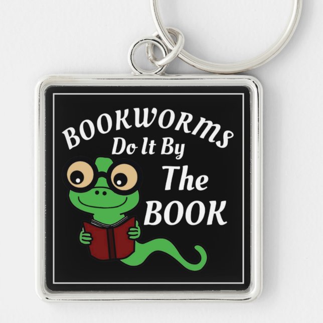 Bookworm Humor Keychain (Front)