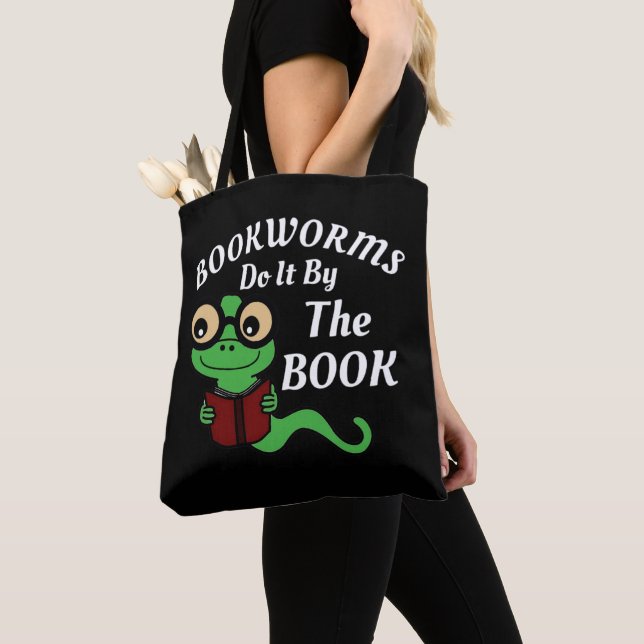 Bookworm Humor Tote Bag (Close Up)