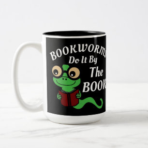 Bookworm Humor Two-Tone Coffee Mug