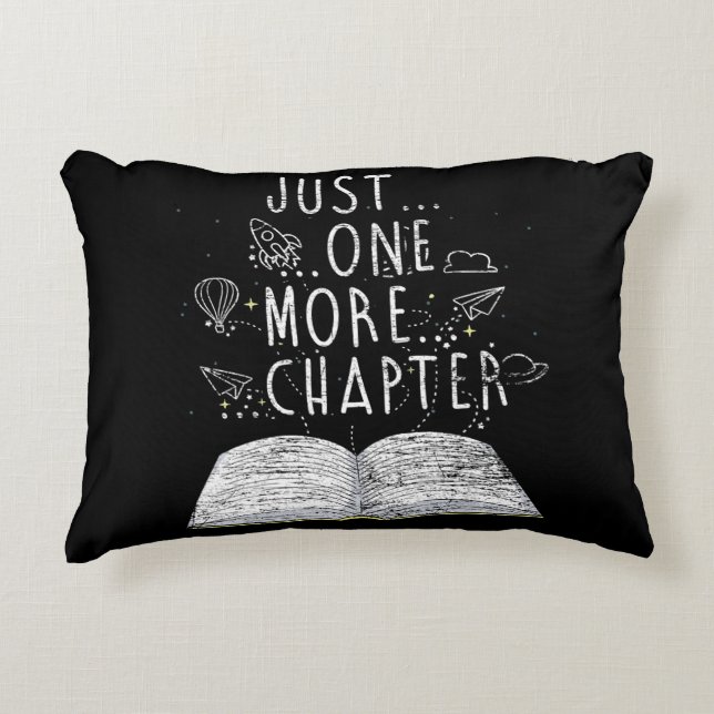bookworm just one more chapter reading books accent pillow (Front)