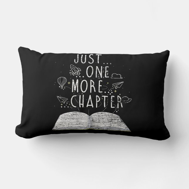 bookworm just one more chapter reading books lumbar pillow (Front)