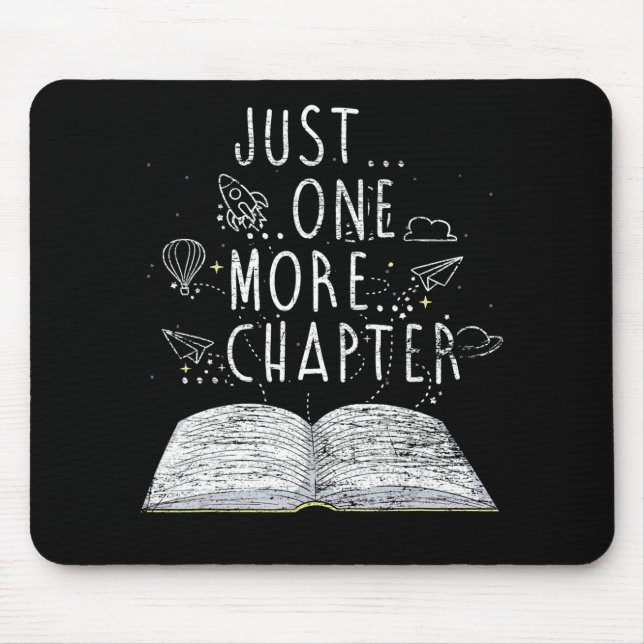 bookworm just one more chapter reading books mouse pad (Front)