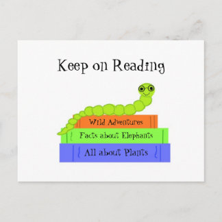Bookworm - Keep on Reading Postcard