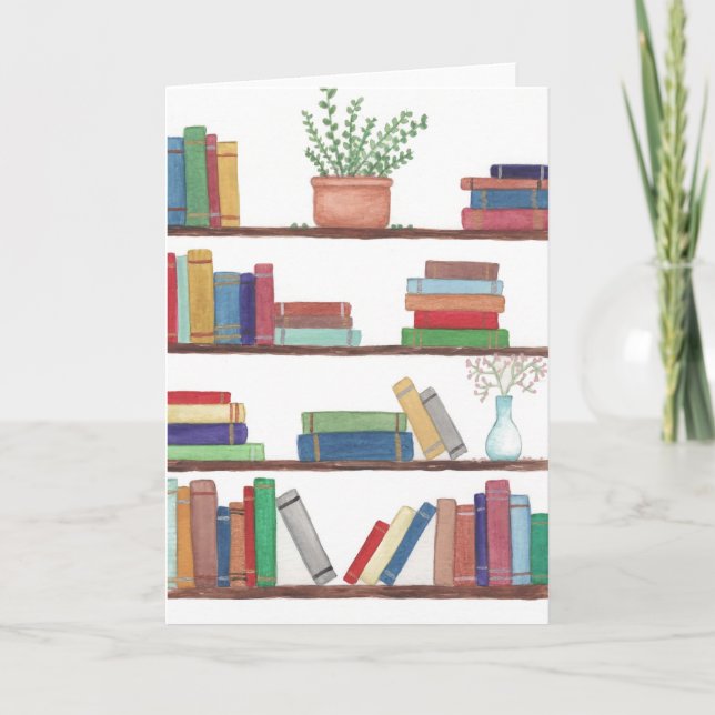 Bookworm Letterpress Thank You Card (Front)