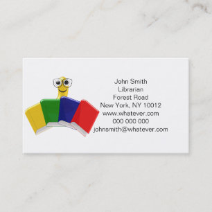 Bookworm Librarian Business Card
