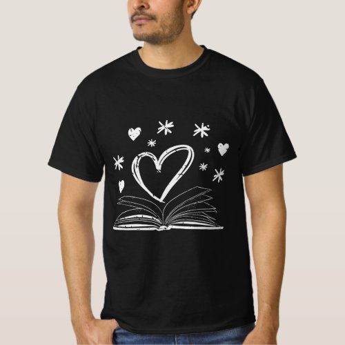 Bookworm Librarian Valentines Day Gift Book Readin T_Shirt