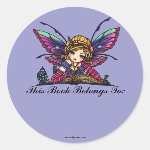 Bookworm Library Fairy Fantasy Art Bookplate