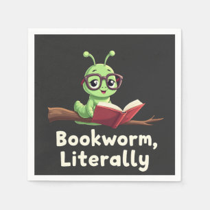 Bookworm Literally Literary Funny Book Lovers  Napkins