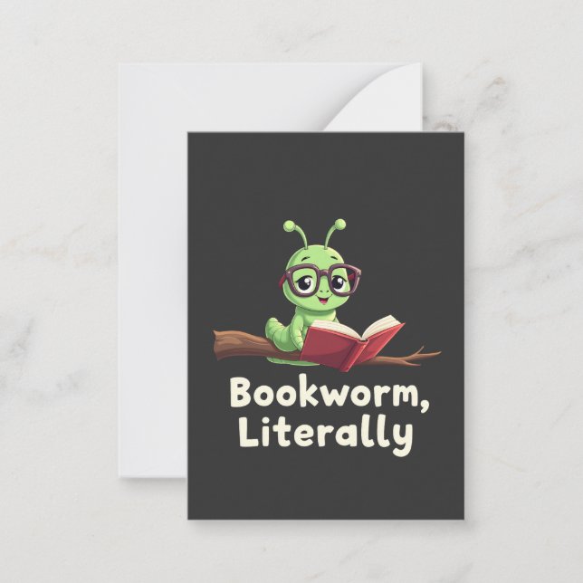 Bookworm Literally Literary Funny Book Lovers  Note Card (Front)
