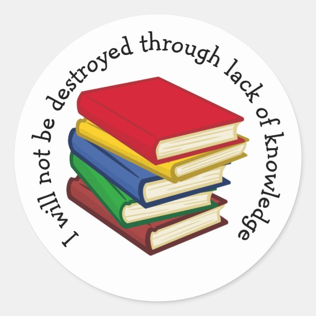 BOOKWORM Love Reading Customizable Scripture Classic Round Sticker (Front)