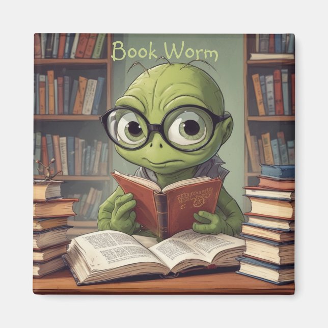 Bookworm  magnet (Front)