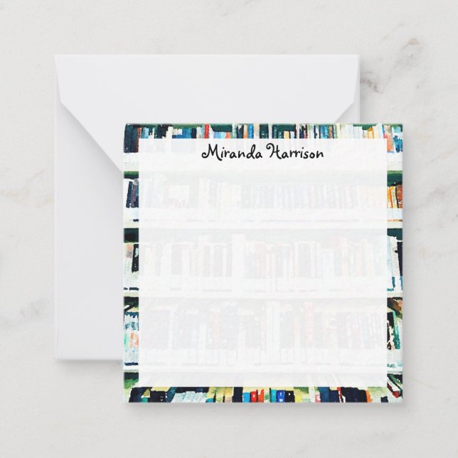 Bookworm personalized stationery note card (Front)