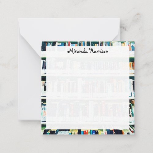 Bookworm personalized stationery note card