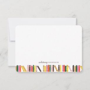 Bookworm Personalized Stationery Note Card