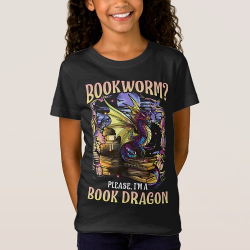 bookworm please im a book dragon reading literacy T_Shirt
