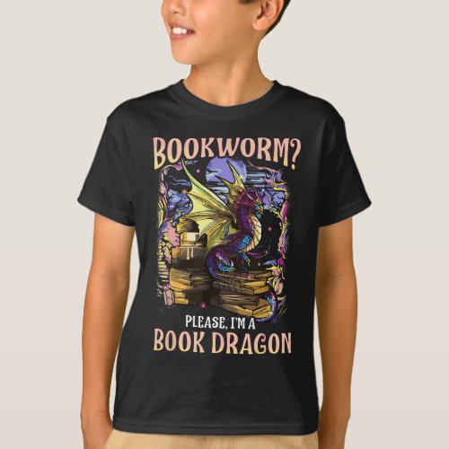 Bookworm Please Im A Book Dragon Reading Literacy  T_Shirt