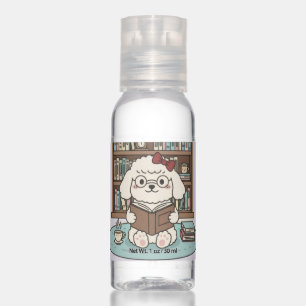 Bookworm Poodle Puppy Cute Dog Cartoon Design Hand Sanitizer