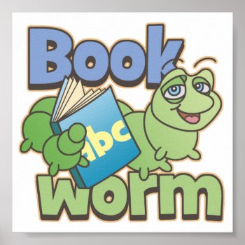 Bookworm Poster by teachertees at Zazzle