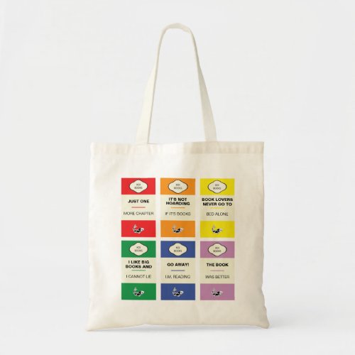 Bookworm rainbow book lover tote bag