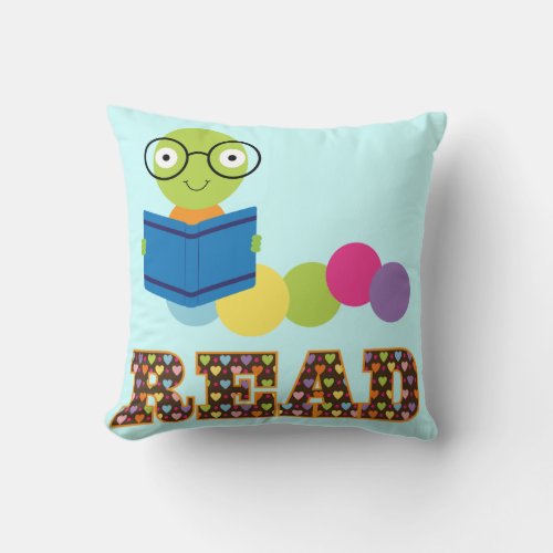 Bookworm Read book quote Throw Pillow