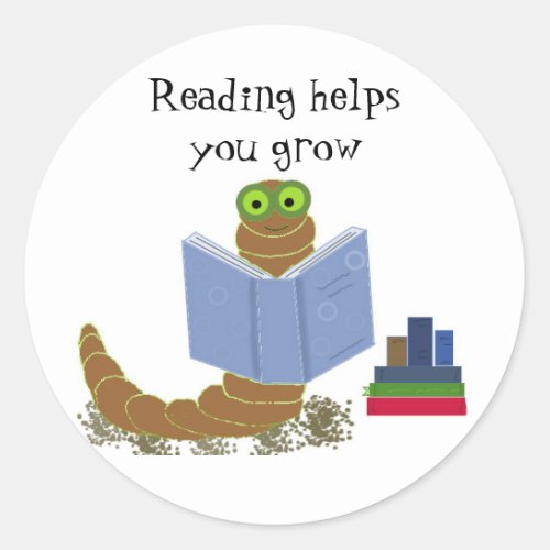 Bookworm Reader Sticker