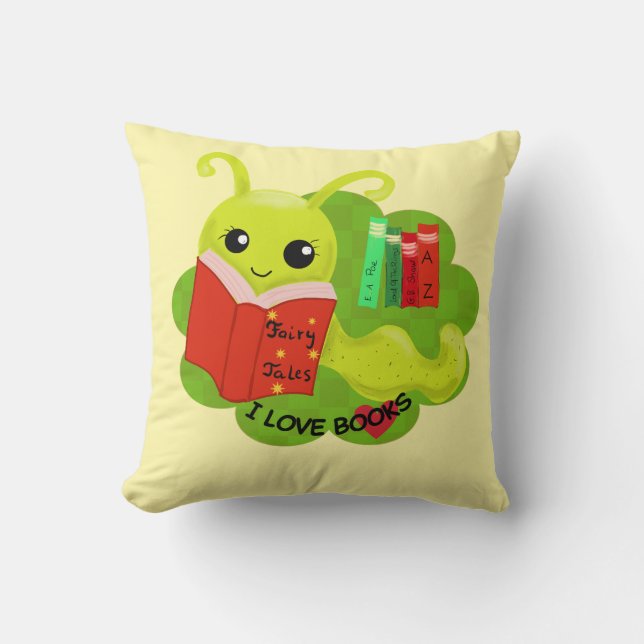 bookworm throw pillow (Front)