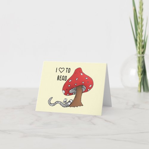 Bookworm Under a Mushroom Card