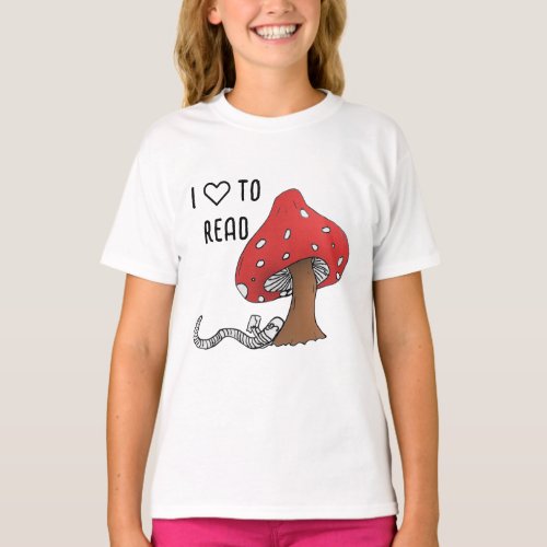 Bookworm Under a Mushroom T_Shirt