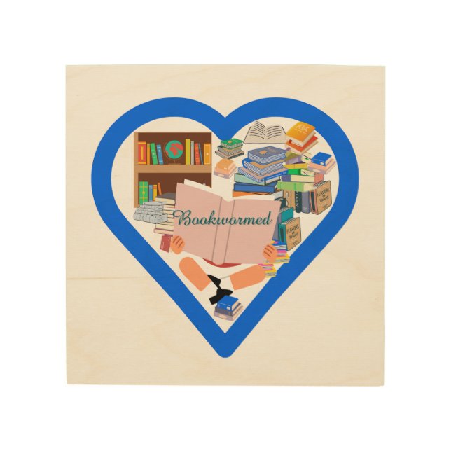 Bookwormed Wood Wall Art (Front)