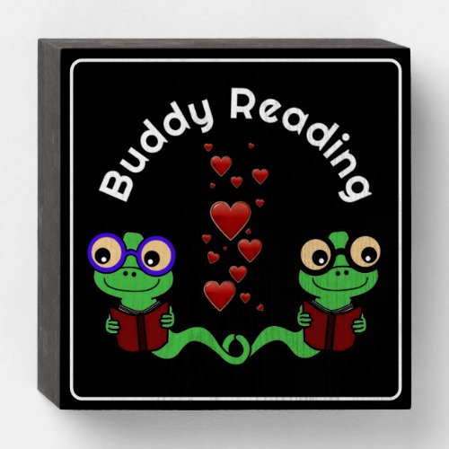 Bookworms Buddy Reading Wooden Box Sign