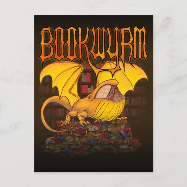 Bookwyrm: The Library Dragon Postcard (Front)