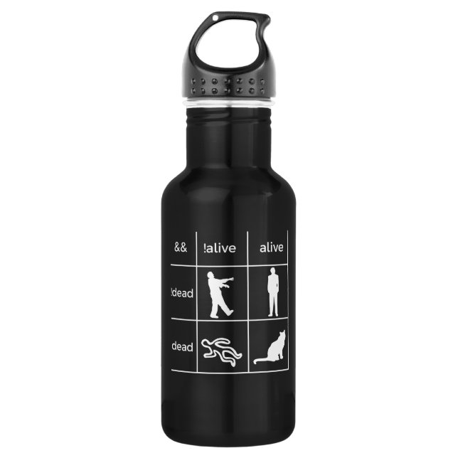 Boolean Logic Programmer Stainless Steel Water Bottle (Front)