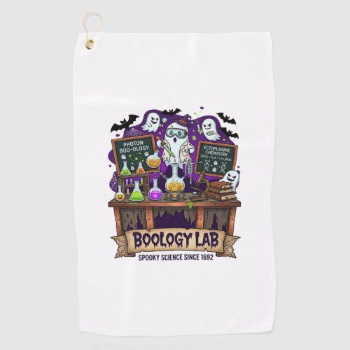 Boology Lab Spooky Science Ghost Scientist Potions Golf Towel