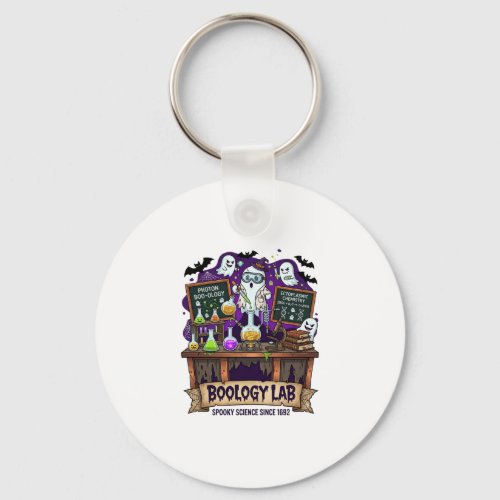 Boology Lab Spooky Science Ghost Scientist Potions Keychain