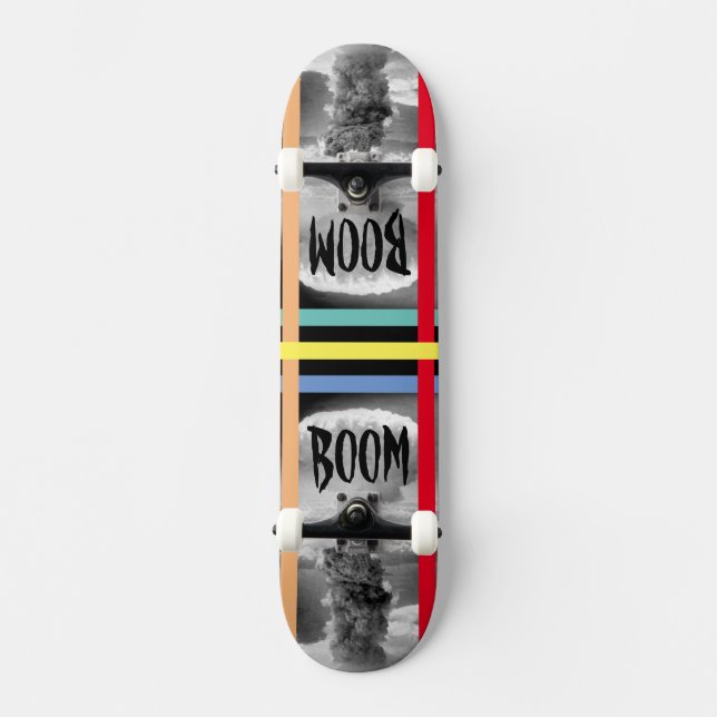 Boom Atomic Nuclear Bomb Mushroom Cloud Skateboard (Front)