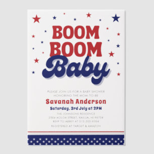 Boom Boom Baby 4th July Patriotic Baby Shower Vellum Invitations