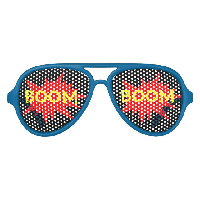 Boom Boom Funny Party Comic Glasses (Front)