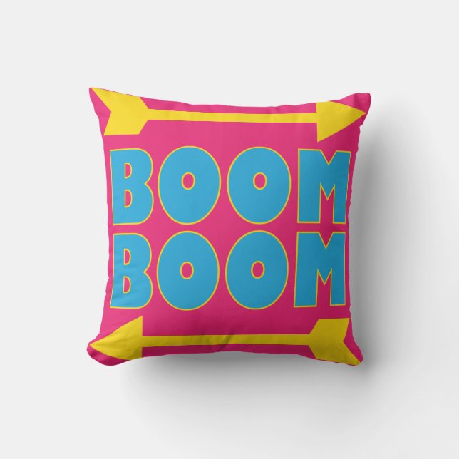 Boom Boom Throw Pillow (Front)