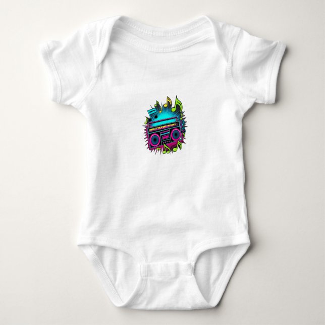  boom box baby bodysuit (Front)