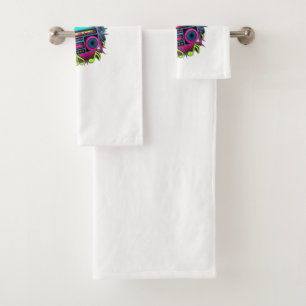  boom box bath towel set